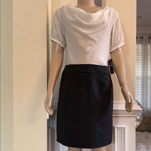 AGB White and Black Midi Dress